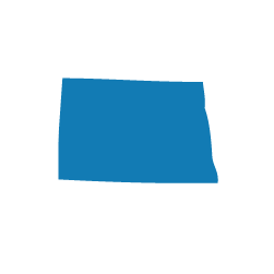 state of north dakota soaked in blue