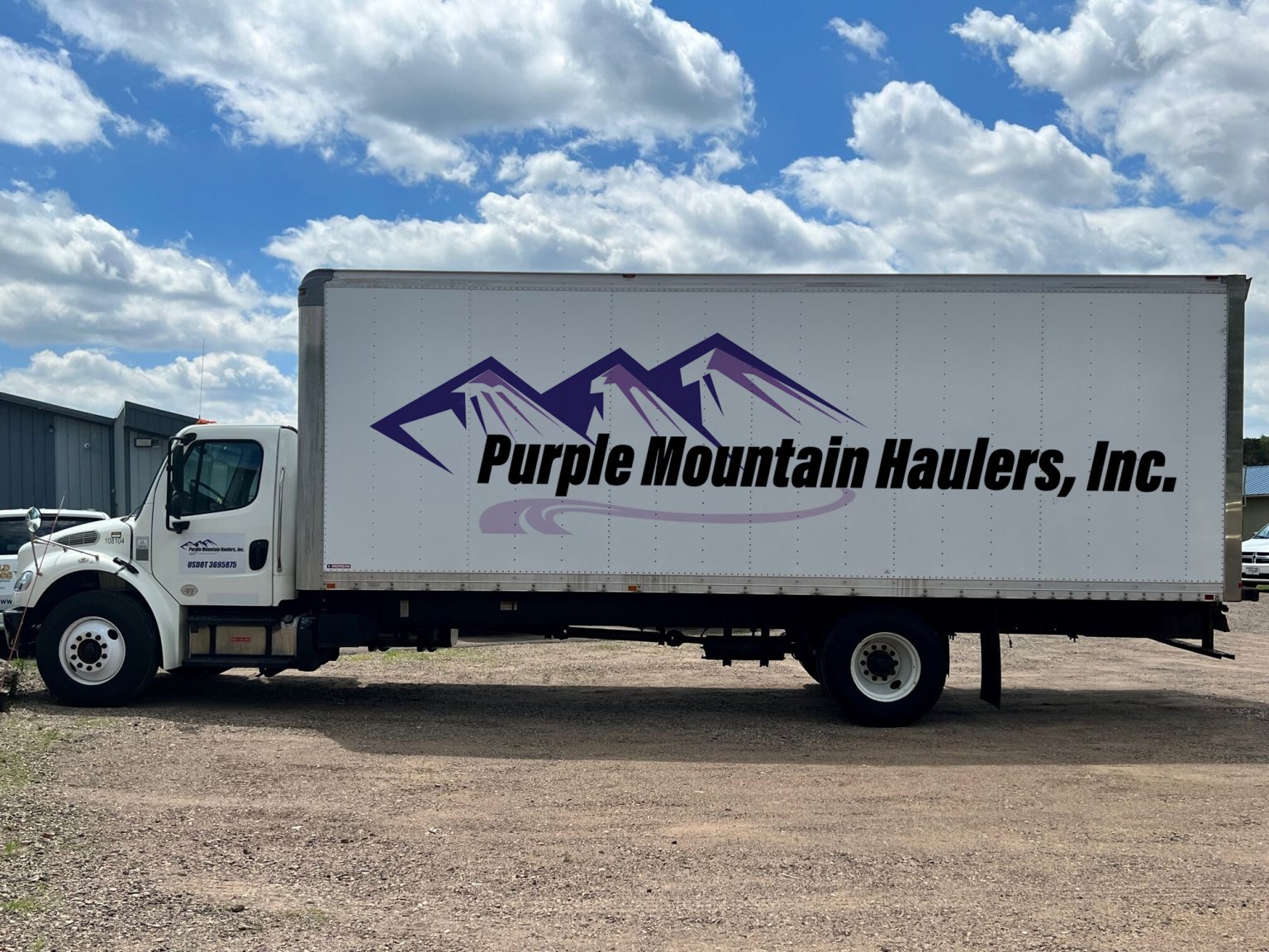 purple mountain truck