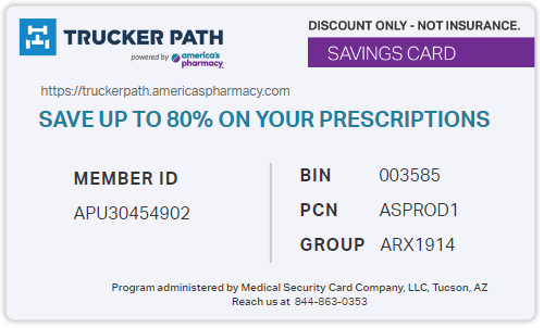Trucker path prescription discount card