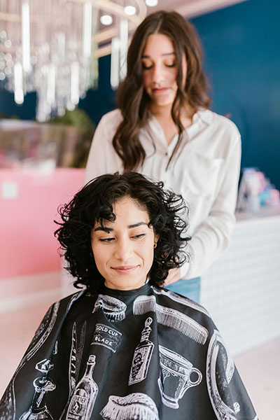 hair-style hair stylist giving a hair cut