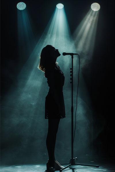 singer silhouette of female singer